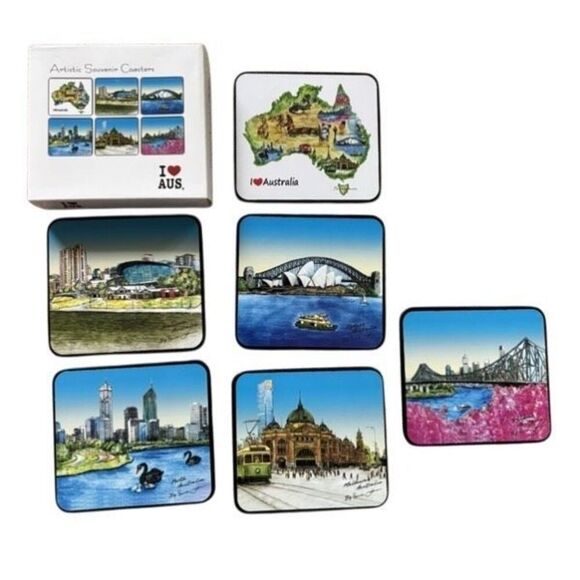 Australia Artistic Souvenir Drink Coasters - Picture 1 of 5